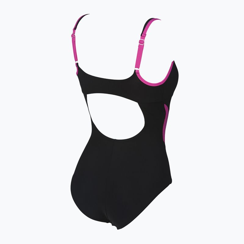 Strój pływacki jednoczęściowy damski arena Agate Strap Back One Piece black/rose violet 8