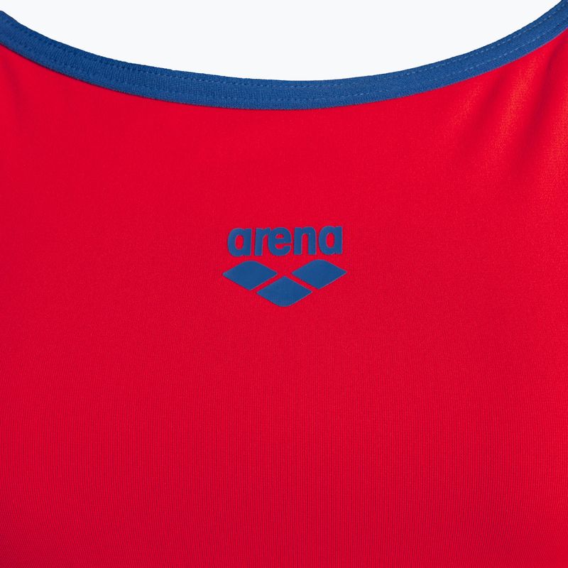 Strój pływacki jednoczęściowy damski arena Team Stripe Super Fly Back One Piece fluo red/royal 3