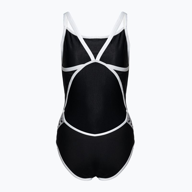 Strój pływacki jednoczęściowy damski arena Team Stripe Super Fly Back One Piece black/white 2