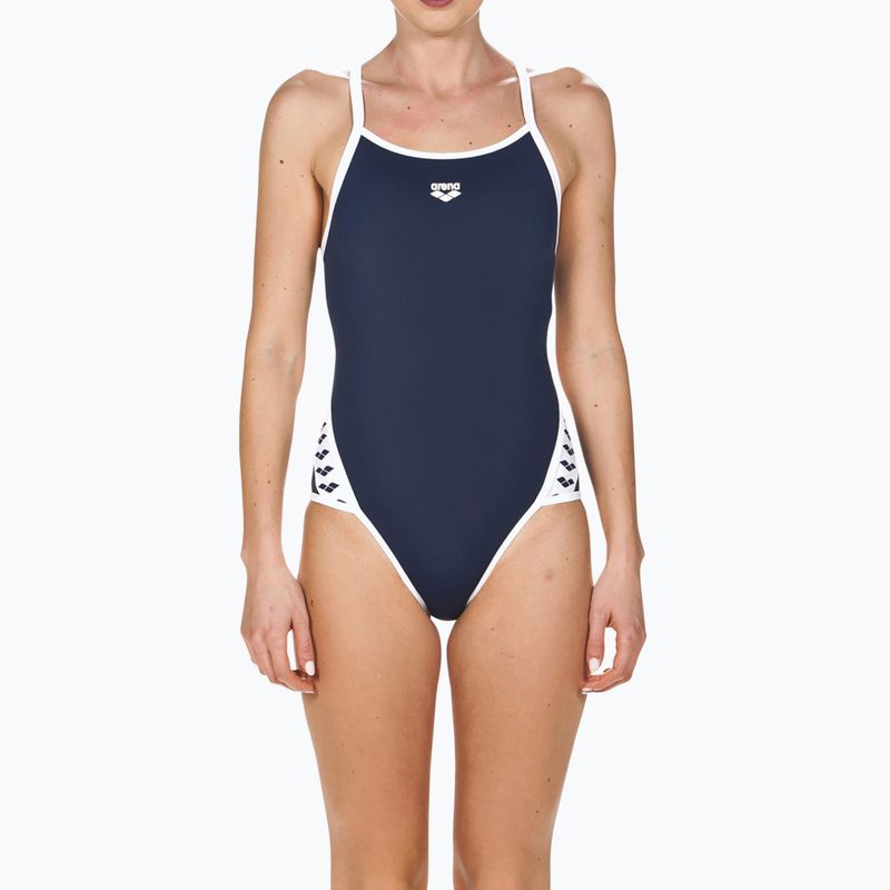 Strój pływacki jednoczęściowy damski arena Team Stripe Super Fly Back One Piece navy/white 5