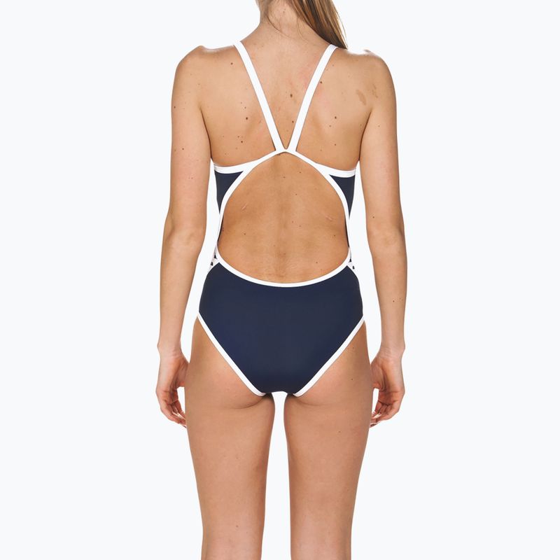 Strój pływacki jednoczęściowy damski arena Team Stripe Super Fly Back One Piece navy/white 6