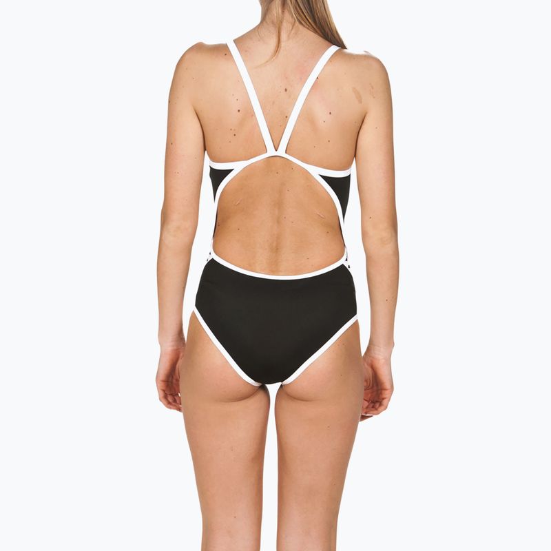 Strój pływacki jednoczęściowy damski arena Team Stripe Super Fly Back One Piece black/white 6