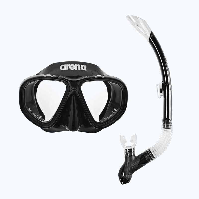Zestaw do snorkelingu arena Premium Snorkeling Set black/clear/black