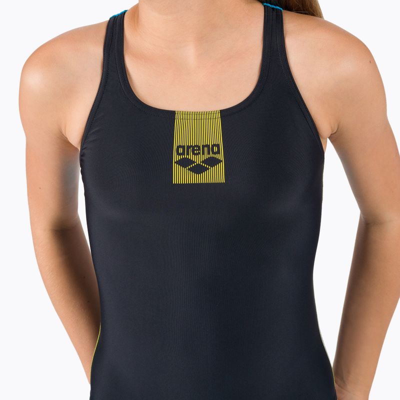 Strój pływacki jednoczęściowy dziecięcy arena Basics Swim Pro Back One Piece black/turquoise 7