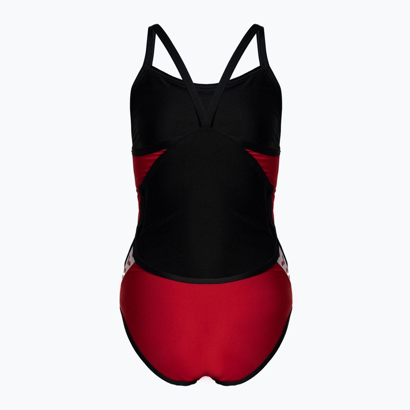 Strój pływacki jednoczęściowy damski arena Team Stripe Super Fly Back One Piece red/black 2