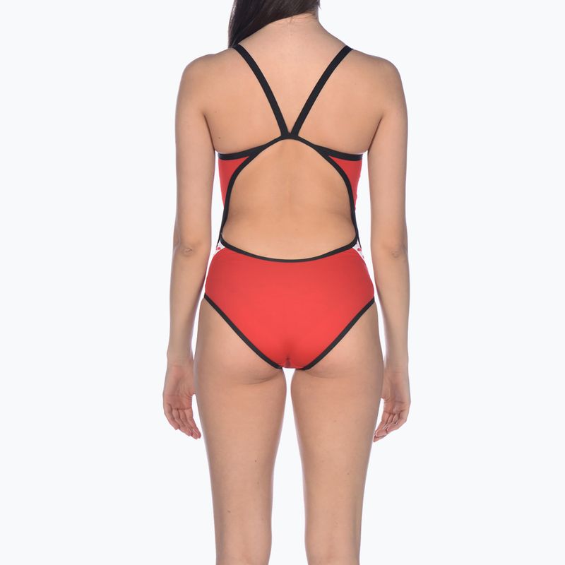 Strój pływacki jednoczęściowy damski arena Team Stripe Super Fly Back One Piece red/black 6