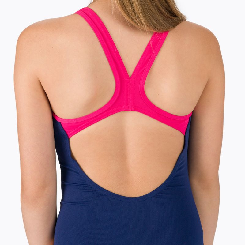 Strój pływacki jednoczęściowy dziecięcy arena Biglogo Swim Pro Back One Piece navy/freak rose 5