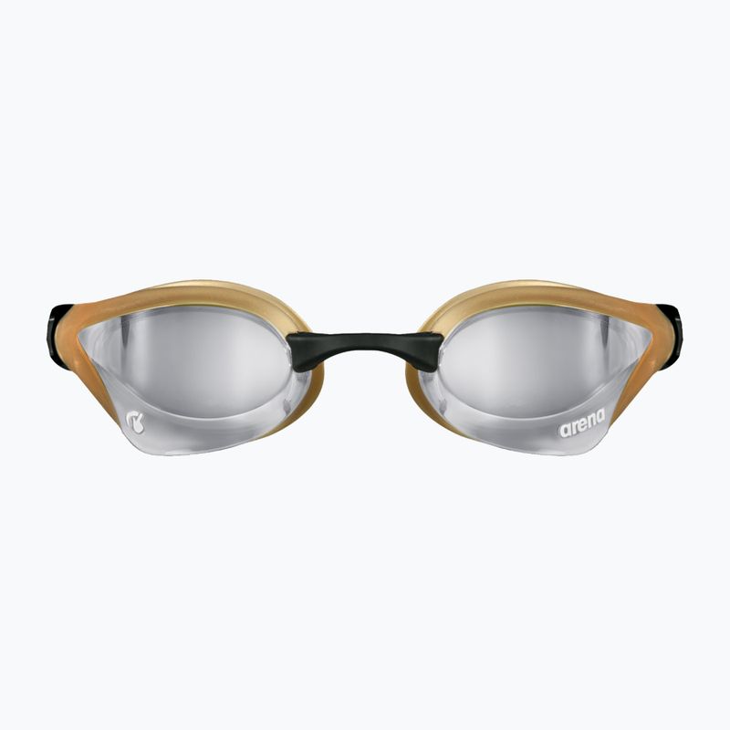 Okulary do pływania arena Cobra Core Swipe Mirror silver/gold 2