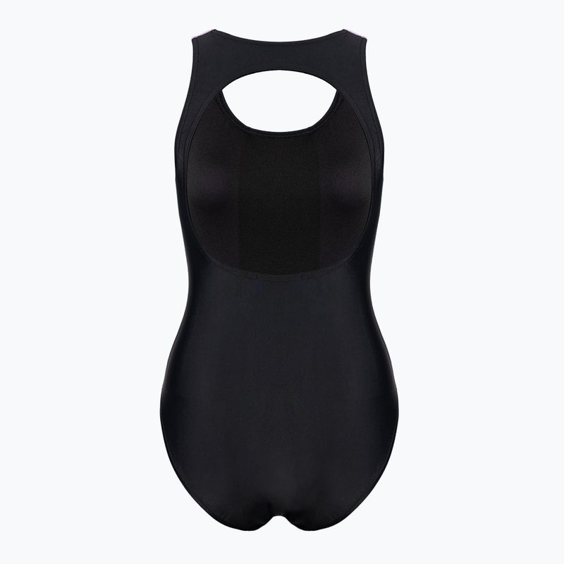 Strój pływacki jednoczęściowy damski arena Just O Back One Piece shark/black/provenza 2