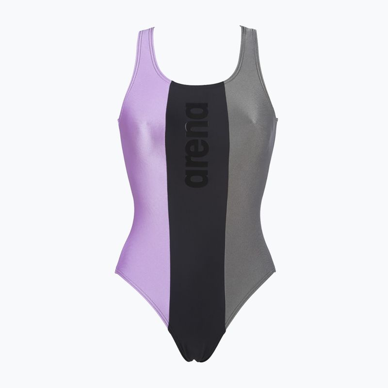 Strój pływacki jednoczęściowy damski arena Just O Back One Piece shark/black/provenza 5