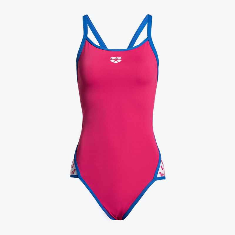 Strój pływacki jednoczęściowy damski arena Team Stripe Super Fly Back One Piece freak rose/royal