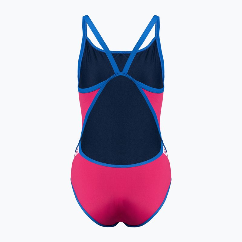 Strój pływacki jednoczęściowy damski arena Team Stripe Super Fly Back One Piece freak rose/royal 2