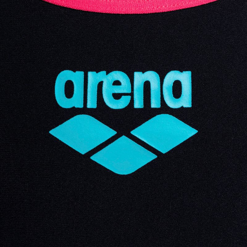 Strój pływacki jednoczęściowy dziecięcy arena Biglogo Swim Pro Back One Piece black/freak rose 3