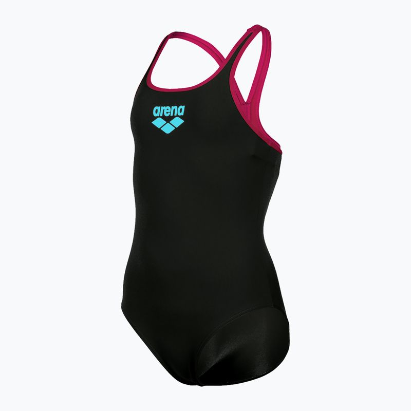 Strój pływacki jednoczęściowy dziecięcy arena Biglogo Swim Pro Back One Piece black/freak rose 4