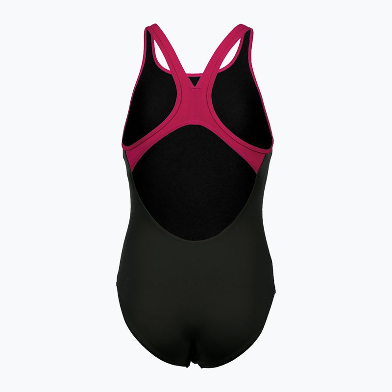 Strój pływacki jednoczęściowy dziecięcy arena Biglogo Swim Pro Back One Piece black/freak rose 5