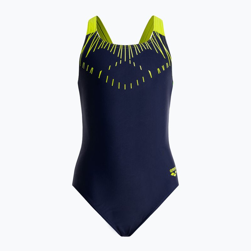 Strój pływacki jednoczęściowy dziecięcy arena Swim Pro Back One Piece navy/soft green