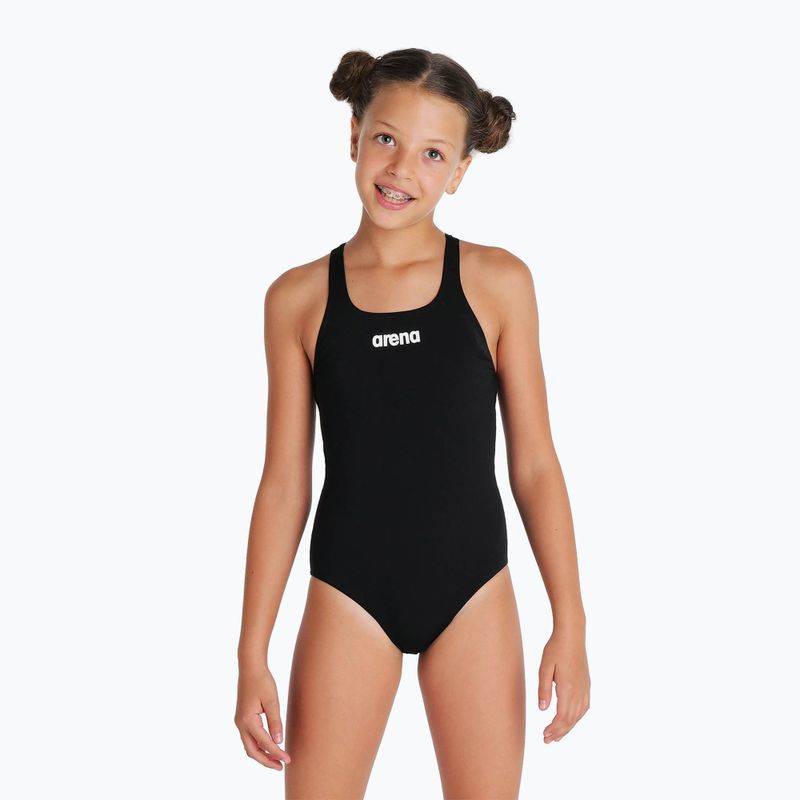 Strój pływacki jednoczęściowy dziecięcy arena Team Swim Pro Solid black/white 5