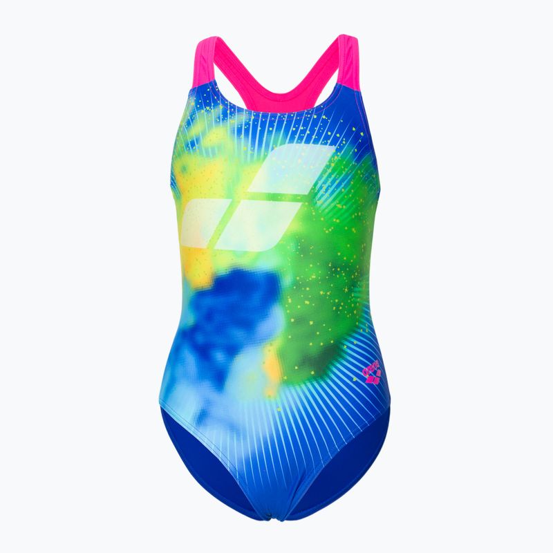 Strój pływacki jednoczęściowy dziecięcy arena Pro Back Placement royal/freak rose