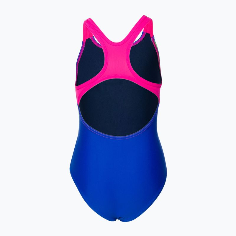 Strój pływacki jednoczęściowy dziecięcy arena Pro Back Placement royal/freak rose 2