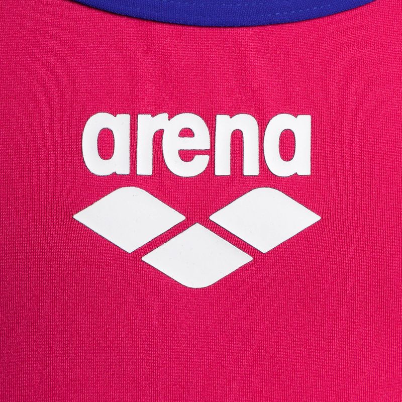 Strój pływacki jednoczęściowy dziecięcy arena Biglogo Swim Pro Back One Piece freak rose/neon blue 3
