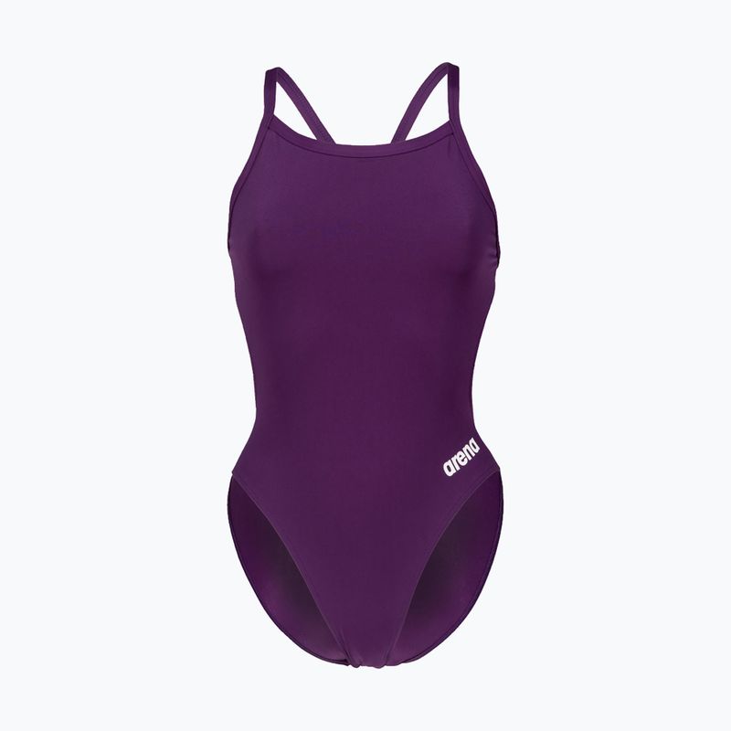 Strój pływacki jednoczęściowy damski arena Team Swimsuit Challenge Solid plum/white 4