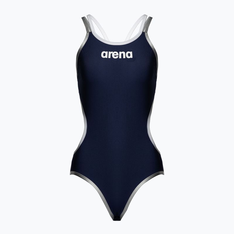 Strój pływacki jednoczęściowy damski arena One Double Cross Back One Piece navy/white/silver