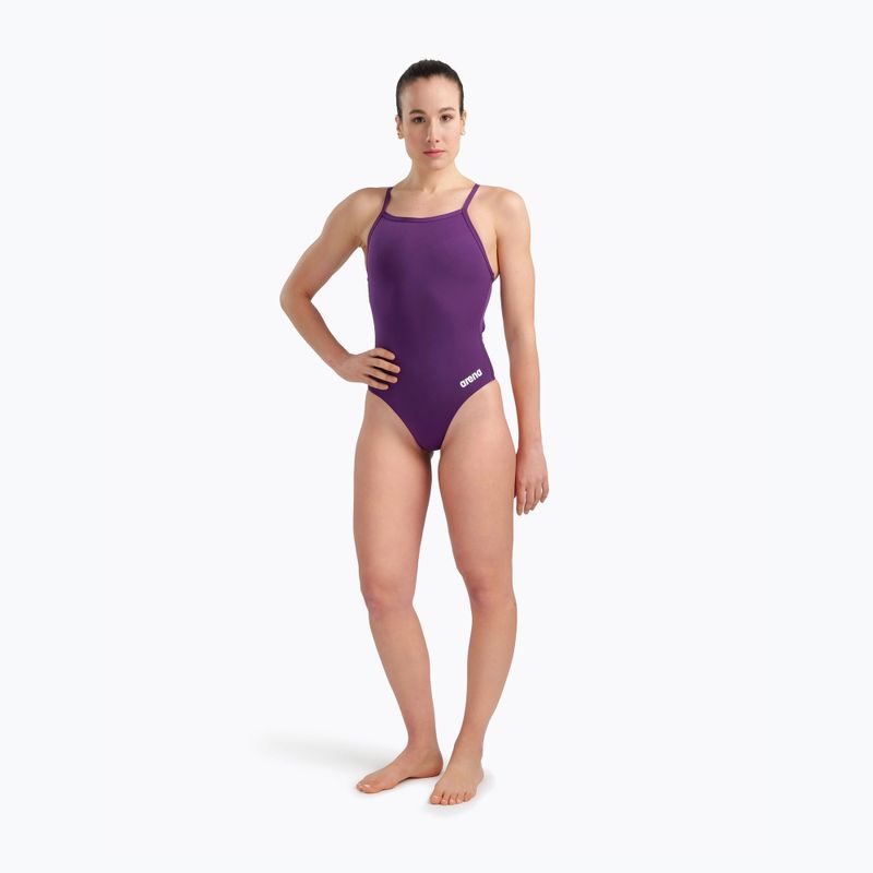 Strój pływacki jednoczęściowy damski Arena Team Light Drop Solid plum/white 6