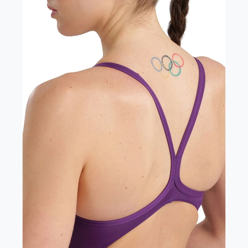 Strój pływacki jednoczęściowy damski Arena Team Light Drop Solid plum/white 8