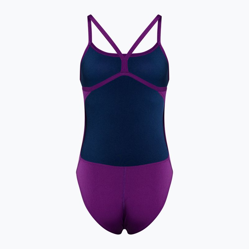 Strój pływacki jednoczęściowy damski arena Team Swimsuit Challenge Solid plum/white 2