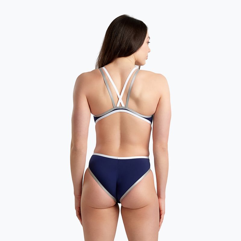 Strój pływacki jednoczęściowy damski arena One Double Cross Back One Piece navy/white/silver 5