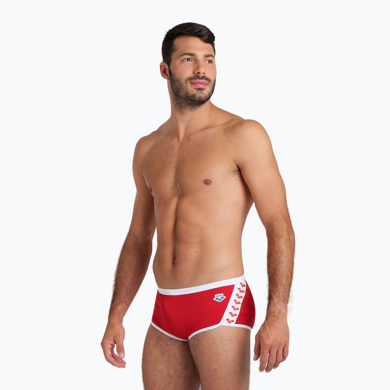 Slipy pływackie męskie arena Icons Swim Low Waist Short Solid red/white 6