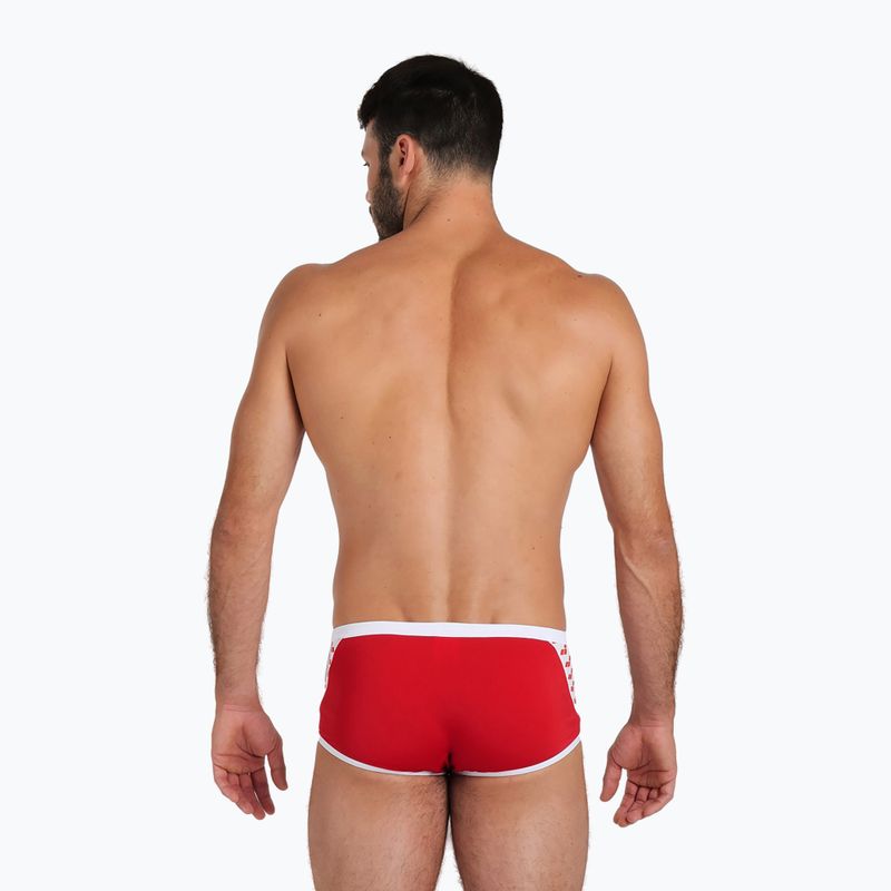 Slipy pływackie męskie arena Icons Swim Low Waist Short Solid red/white 7