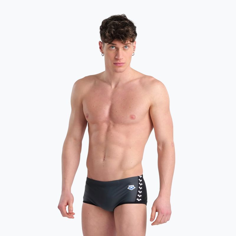 Bokserki pływackie męskie arena Icons Swim Low Waist Short Panel asphalt/black 6