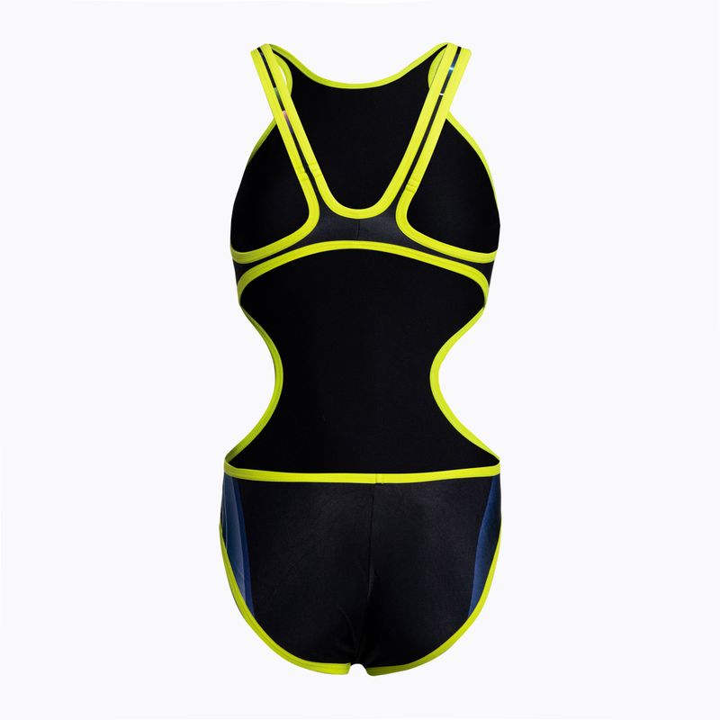 Strój pływacki jednoczęściowy damski arena Tech One Back Placement black/multi 2