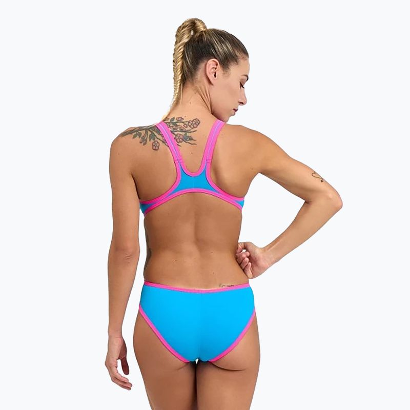 Strój pływacki jednoczęściowy damski arena One Biglogo One Piece turquoise/fluo pink 3