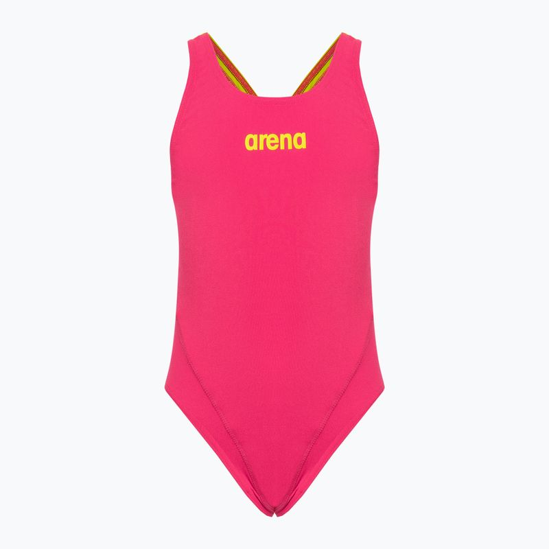 Strój pływacki jednoczęściowy dziecięcy arena Team Swim Tech Solid freak rose/soft green