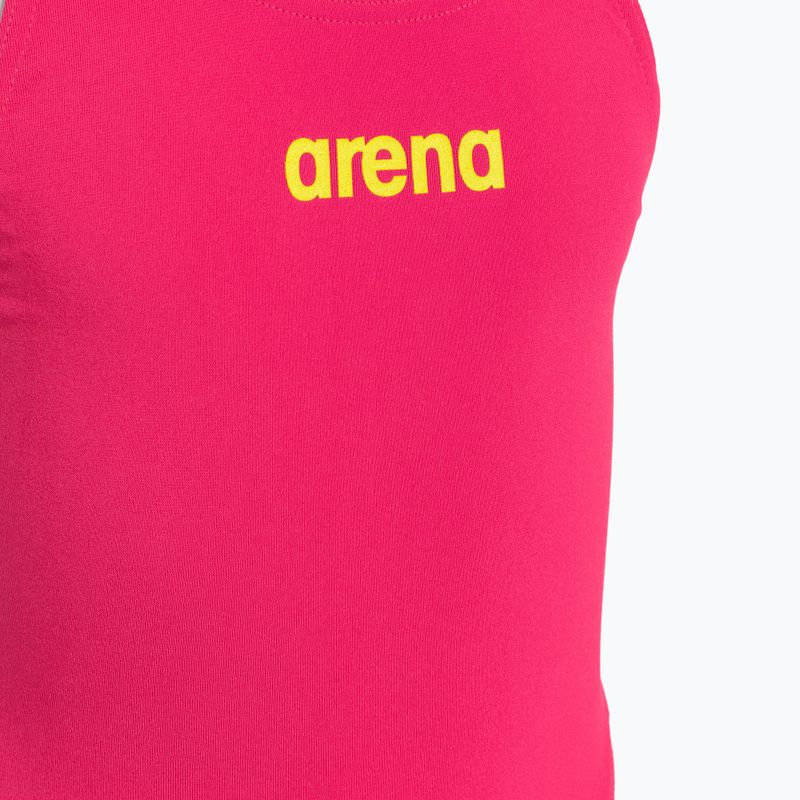 Strój pływacki jednoczęściowy dziecięcy arena Team Swim Tech Solid freak rose/soft green 3