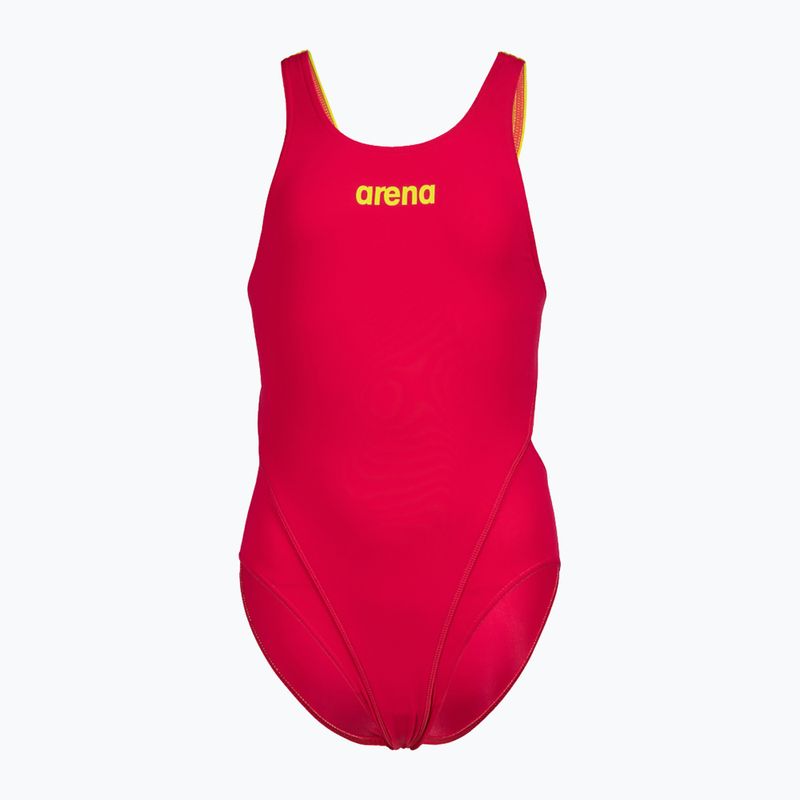 Strój pływacki jednoczęściowy dziecięcy arena Team Swim Tech Solid freak rose/soft green 4