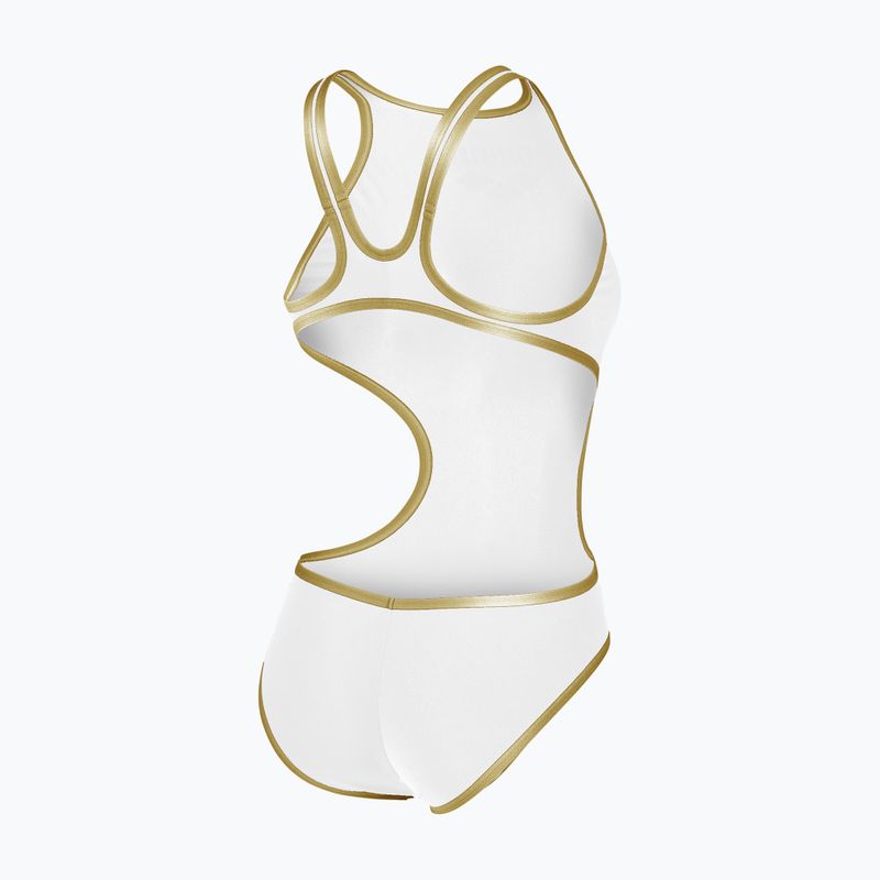 Strój pływacki jednoczęściowy damski Arena One Biglogo One Piece white/gold 5