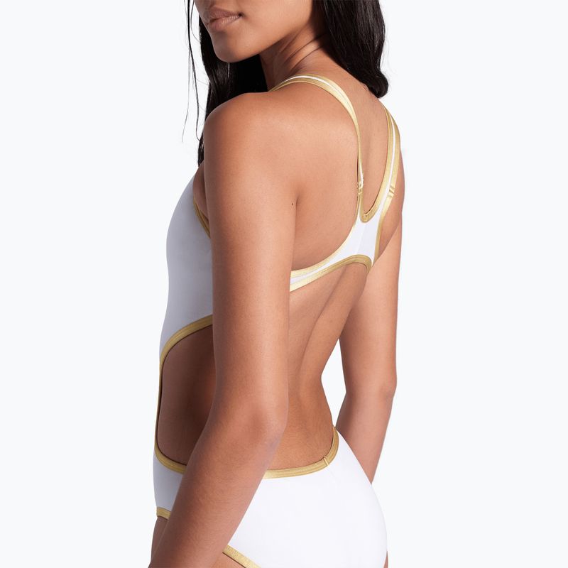 Strój pływacki jednoczęściowy damski Arena One Biglogo One Piece white/gold 10