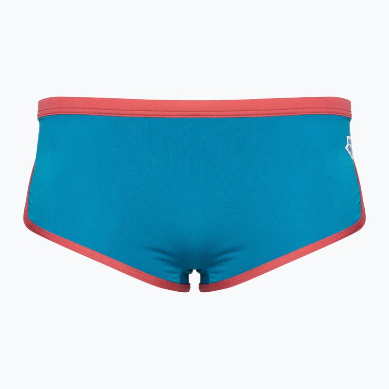 Bokserki pływackie męskie arena Icons Swim Low Waist Short Solid blue cosmo/astro red