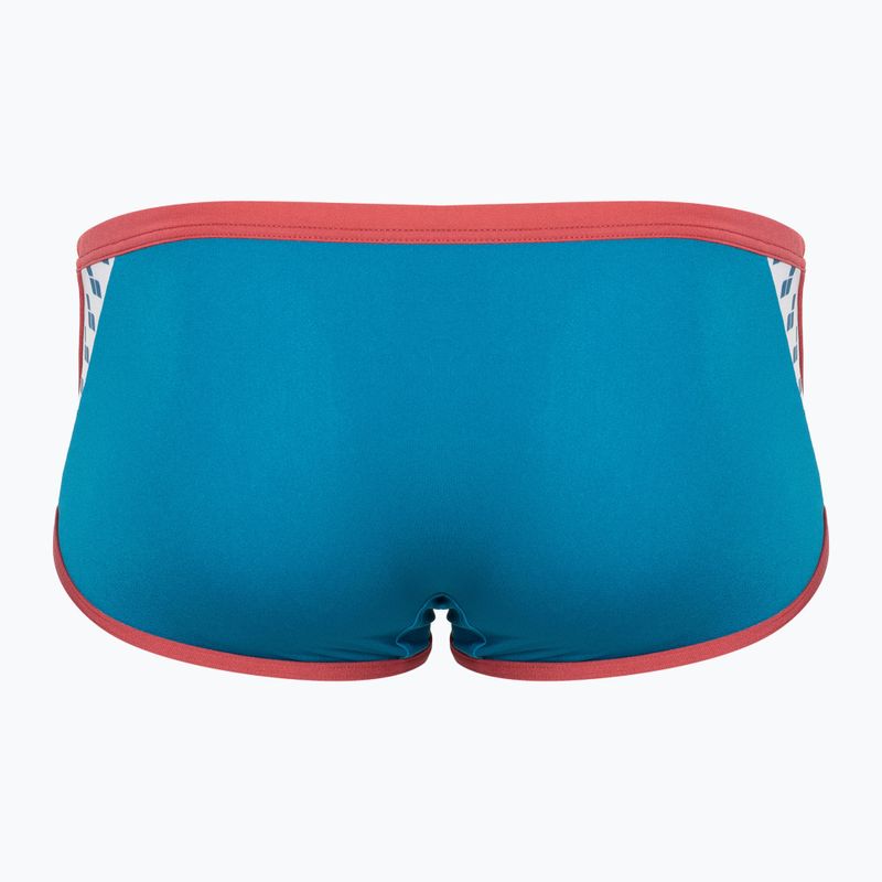 Bokserki pływackie męskie arena Icons Swim Low Waist Short Solid blue cosmo/astro red 2
