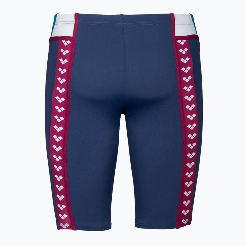 Jammery pływackie męskie arena Icons Swim Panel Jammer navy/blue cosmo/white/red fandango 2