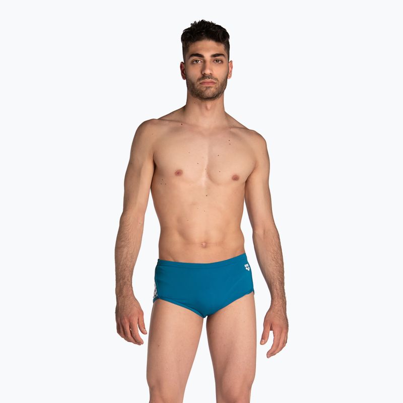 Bokserki pływackie męskie arena Planet Swim Low Waist Short blue cosmo/white multi 3