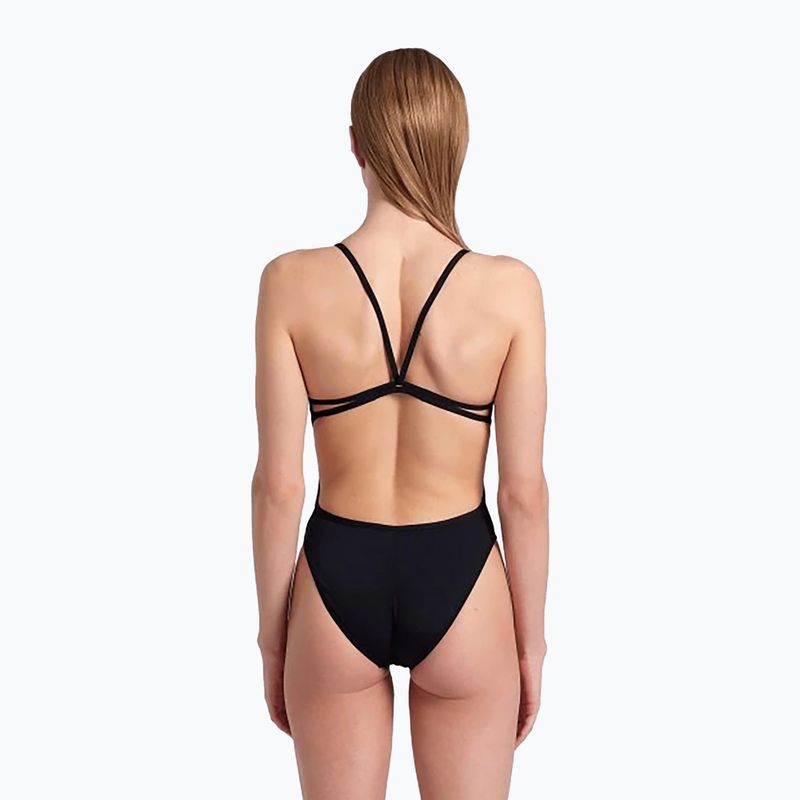 Strój pływacki jednoczęściowy damski arena Lace Back Solid black/white 7
