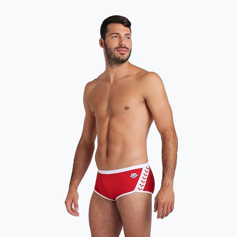 Bokserki pływackie męskie arena Icons Swim Low Waist Short Solid red/white 4