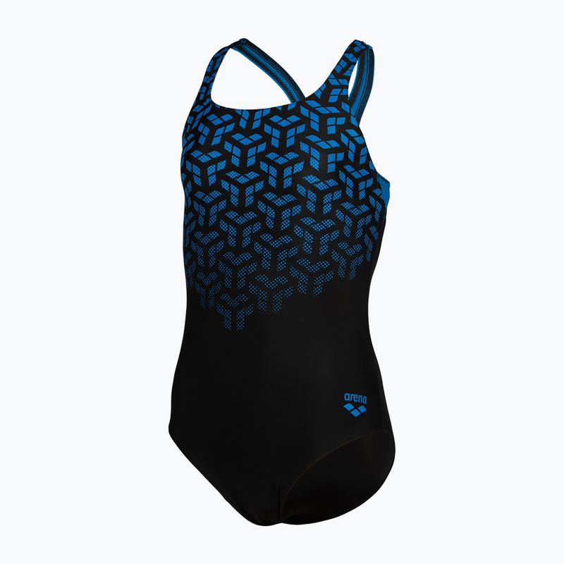 Strój pływacki jednoczęściowy dziecięcy arena Kikko V Swim Pro Back black/blue china 2