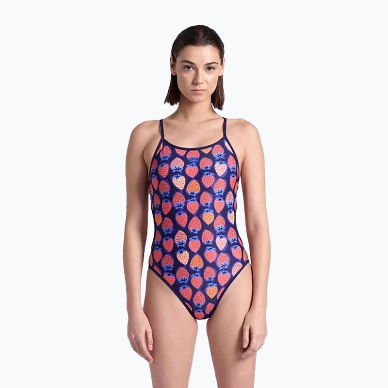 Strój pływacki jednoczęściowy damski dwustronny arena Reversible Swimsuit Challenge Back navy/multi 8