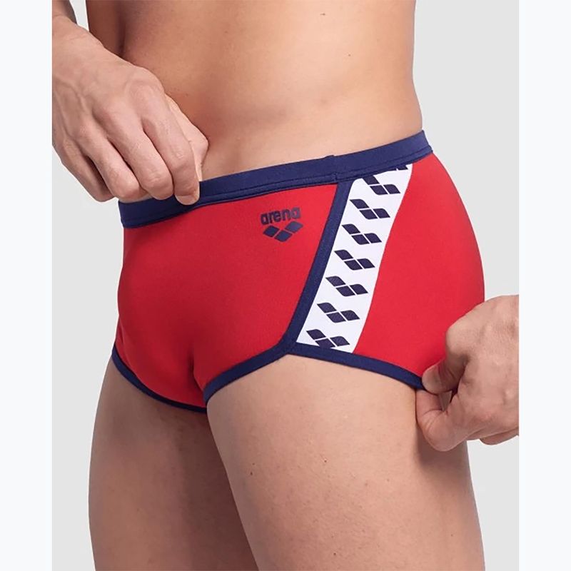 Bokserki pływackie męskie arena Icons Swim Low Waist Short Solid red/navy 7