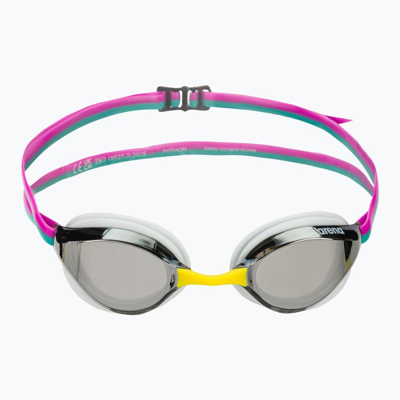 Okulary do pływania arena Python Mirror silver/white/fuchsia 2